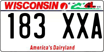 WI license plate 183XXA