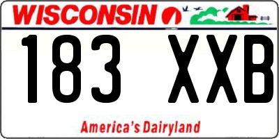 WI license plate 183XXB