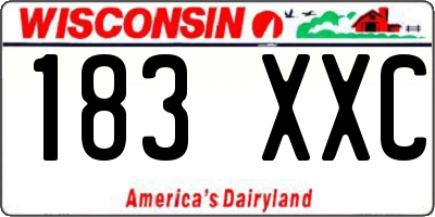 WI license plate 183XXC