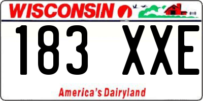 WI license plate 183XXE