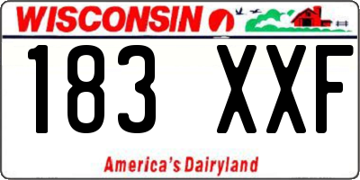 WI license plate 183XXF