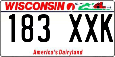 WI license plate 183XXK