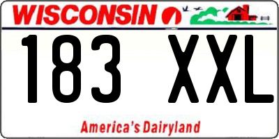 WI license plate 183XXL
