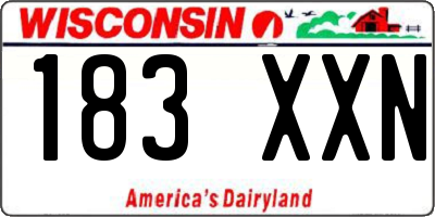 WI license plate 183XXN