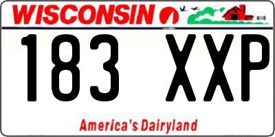 WI license plate 183XXP