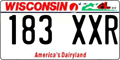 WI license plate 183XXR
