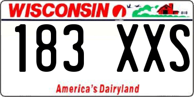WI license plate 183XXS