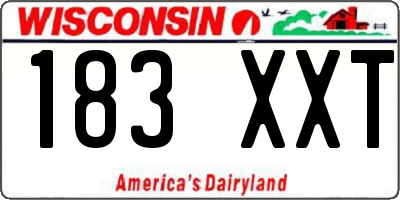 WI license plate 183XXT