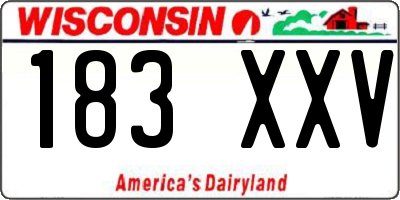 WI license plate 183XXV