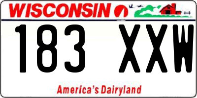 WI license plate 183XXW