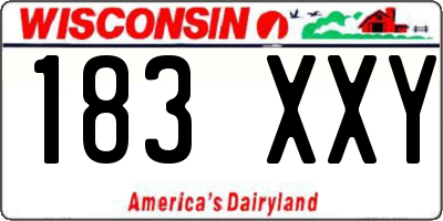 WI license plate 183XXY