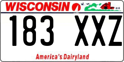 WI license plate 183XXZ