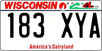 WI license plate 183XYA