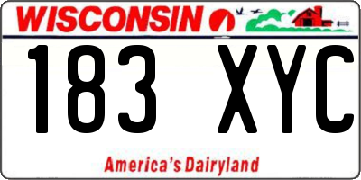 WI license plate 183XYC