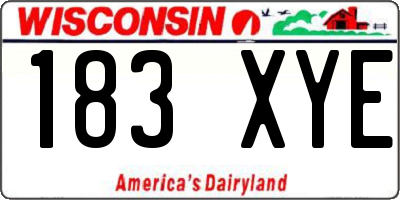 WI license plate 183XYE
