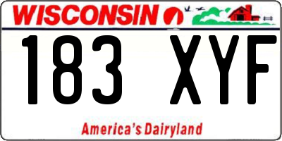 WI license plate 183XYF