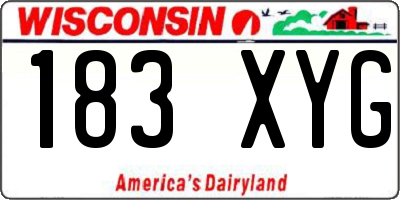 WI license plate 183XYG