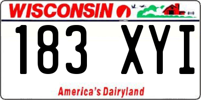 WI license plate 183XYI
