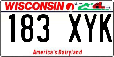 WI license plate 183XYK