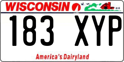 WI license plate 183XYP