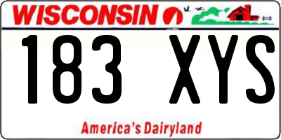 WI license plate 183XYS