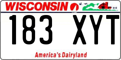 WI license plate 183XYT