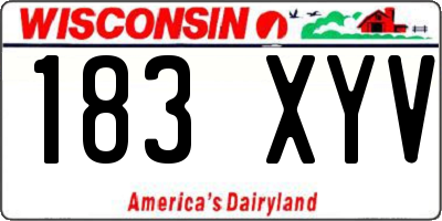 WI license plate 183XYV