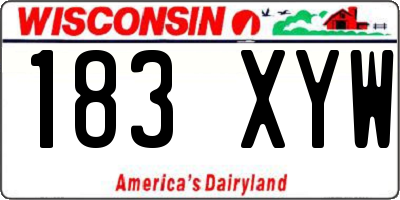 WI license plate 183XYW