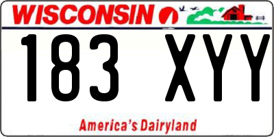 WI license plate 183XYY