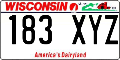 WI license plate 183XYZ