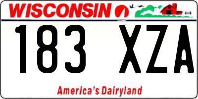 WI license plate 183XZA