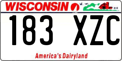 WI license plate 183XZC