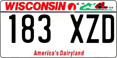 WI license plate 183XZD