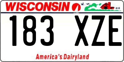 WI license plate 183XZE