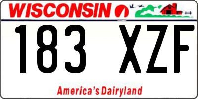 WI license plate 183XZF