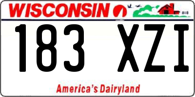 WI license plate 183XZI