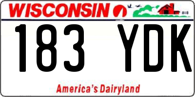 WI license plate 183YDK