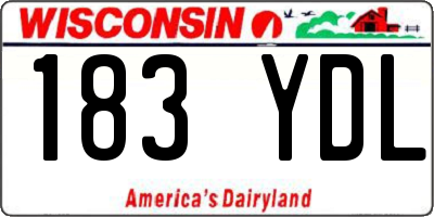 WI license plate 183YDL