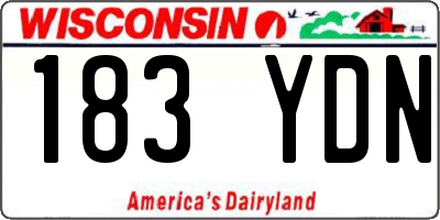WI license plate 183YDN