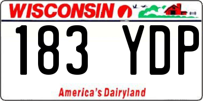 WI license plate 183YDP