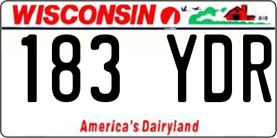 WI license plate 183YDR