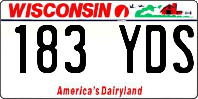 WI license plate 183YDS