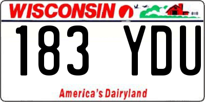WI license plate 183YDU