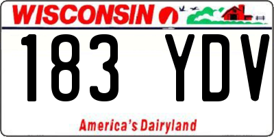 WI license plate 183YDV