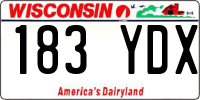 WI license plate 183YDX