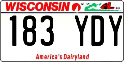 WI license plate 183YDY