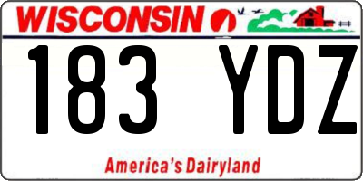 WI license plate 183YDZ