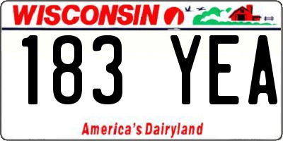WI license plate 183YEA