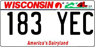 WI license plate 183YEC