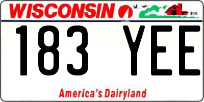 WI license plate 183YEE